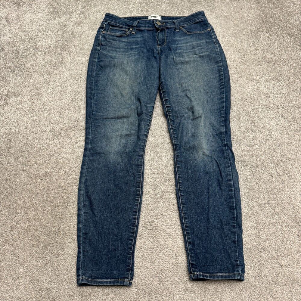 Paige Verdugo Ankle Mid Rise Skinny Stretch Denim Jeans Womens Size 28 Blue